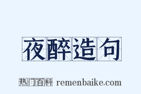 夜醉造句是什么意思的图片